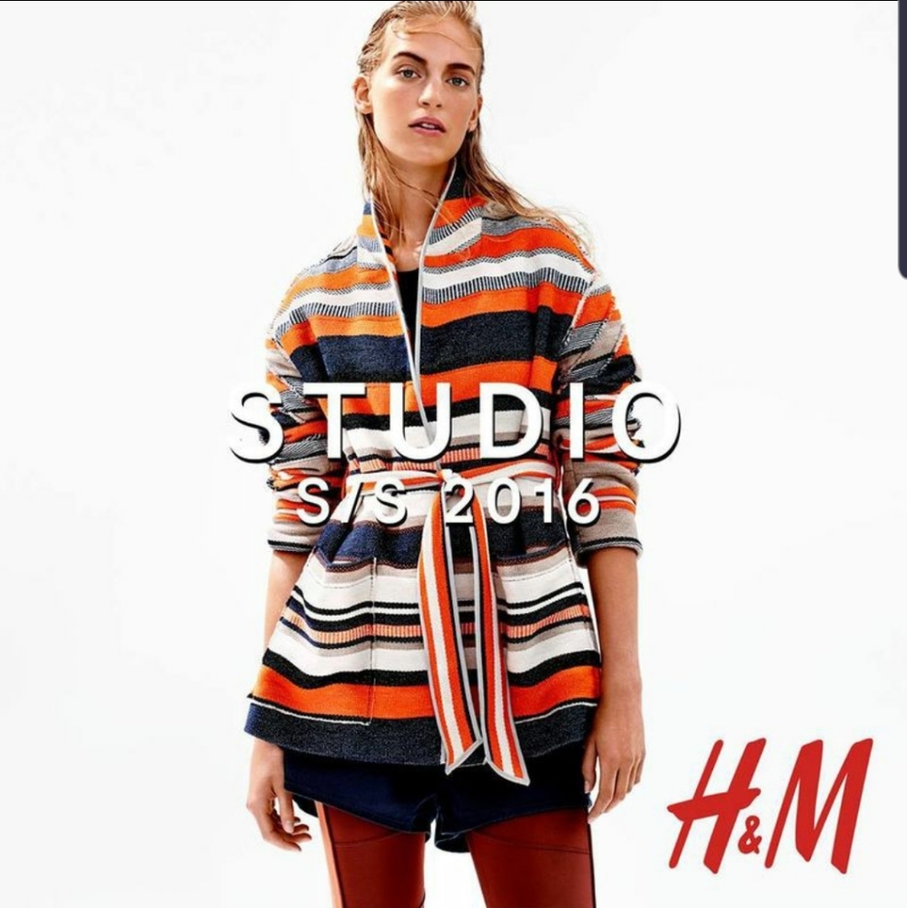 H&M Studio 2016 Striped coat.* HEAVY*